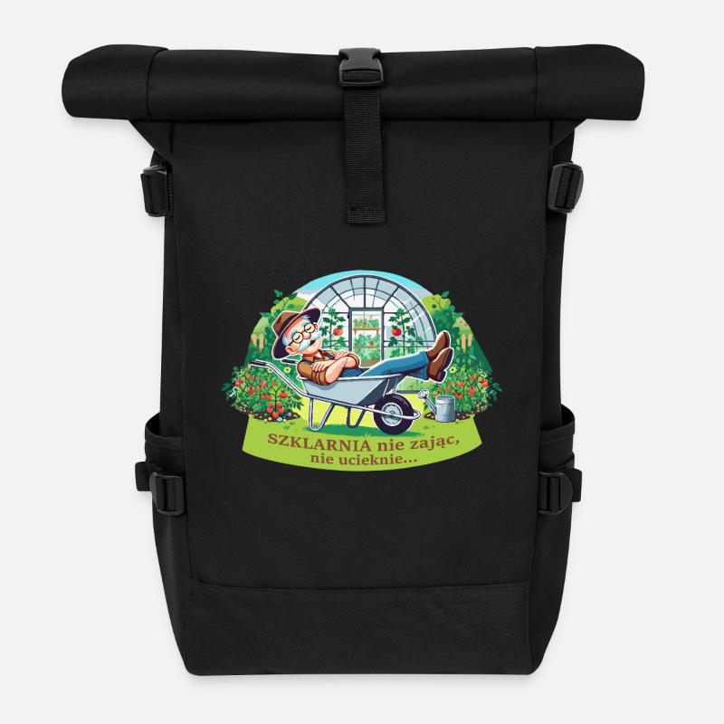 A greenhouse will not run away - Roll Top Backpack - black