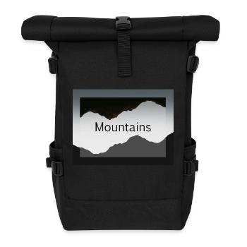 Mountain silhouettes in contrast - Roll Top Backpack - black - Front
