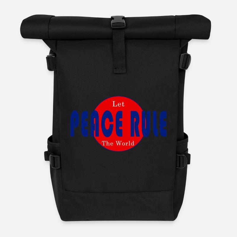 Möge Frieden über die Welt herrschen - Rolltop Rucksack - Schwarz