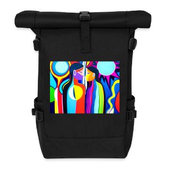 Cultural diversity abstract - Roll Top Backpack - black - Front