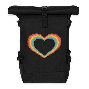 Großes Pride-Herz - Rolltop Rucksack - Schwarz - Vorne