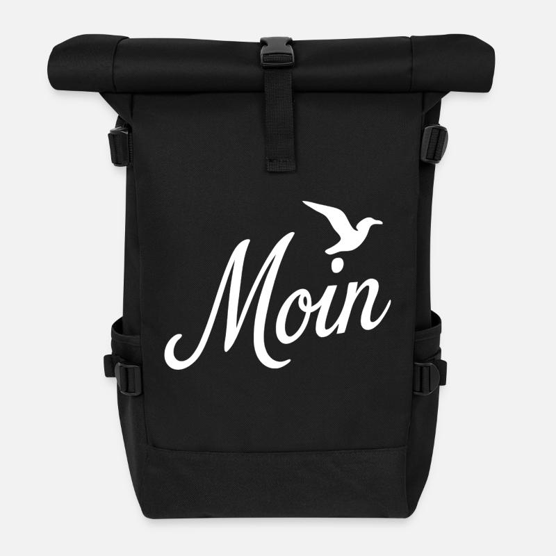 Moin Möwe - Rolltop Rucksack - Schwarz