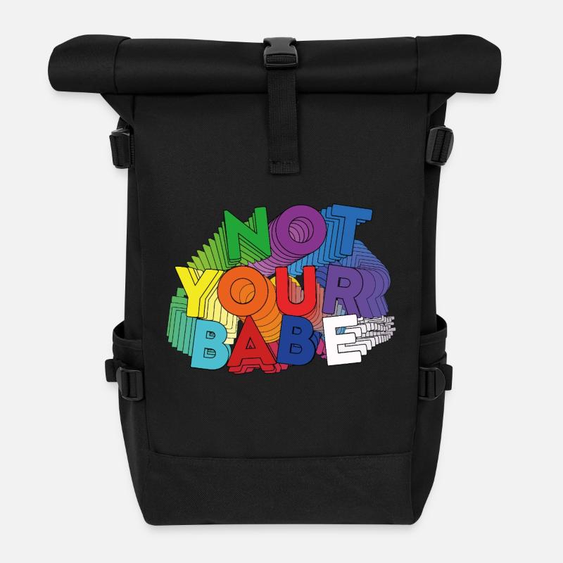 NICHT DEIN BABY - Rolltop Rucksack - Schwarz