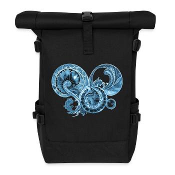 Blue Ornament - Roll Top Backpack - black - Front