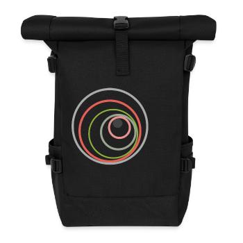 Konzentrische Kreise Farbenspiel - Rolltop Rucksack - Schwarz - Vorne