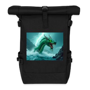Jiao, stürmischer Wasserdrache der chinesischen Mythologie - Rolltop Rucksack - Schwarz - Vorne
