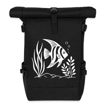 Unterwasserfisch-Illustration für Bekleidung - Rolltop Rucksack - Schwarz - Vorne
