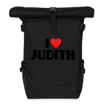 I love Judith Rotes Herz Liebe Fan Geschenk - Rolltop Rucksack - Schwarz - Vorne