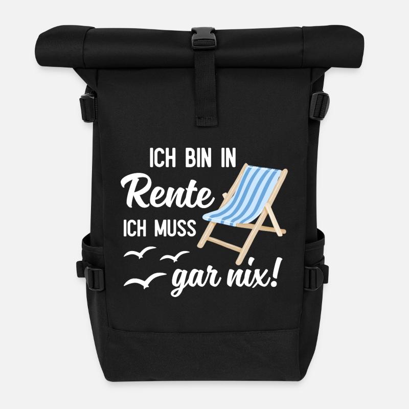 Ich Bin In Rente Ich Muss Gar Nix Rentner - Rolltop Rucksack - Schwarz