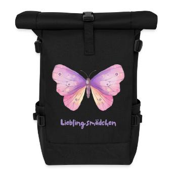 Schmetterling –Zauberhaftes Butterfly Design - Rolltop Rucksack - Schwarz - Vorne