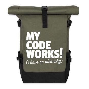 Mein Code funktioniert! (Ich habe keine Ahnung, warum) - Rolltop Rucksack - Olive/Schwarz - Vorne