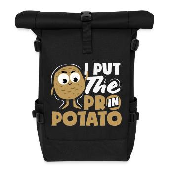 Taters Over Haters Kartoffel - Rolltop Rucksack - Schwarz - Vorne