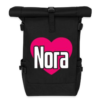I Love Nora Pinkes Herz Ich liebe Nora - Rolltop Rucksack - Schwarz - Vorne