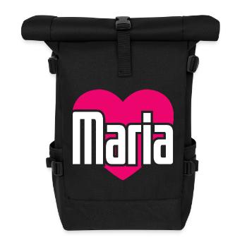 I Love Maria Pink Heart I Love Maria - Roll Top Backpack - black - Front