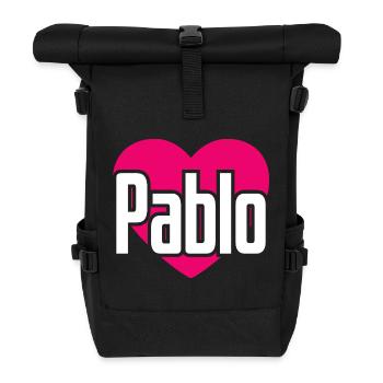 I Love Pablo Pinkes Herz Ich liebe Pablo - Rolltop Rucksack - Schwarz - Vorne