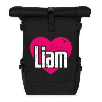 J’aime Liam Coeur rose J’aime Liam - Sac à dos roll top - noir - Devant