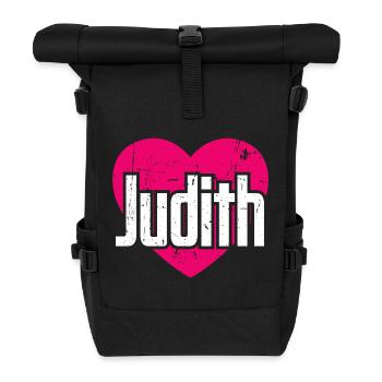 I Love Judith Pinkes Herz Ich liebe Judith - Rolltop Rucksack - Schwarz - Vorne