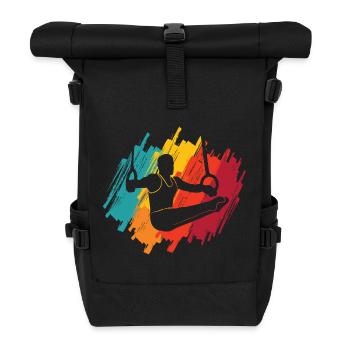 Gymnasts Retro Gymnastics Ring Gymnastics Gymnastics - Roll Top Backpack - black - Front