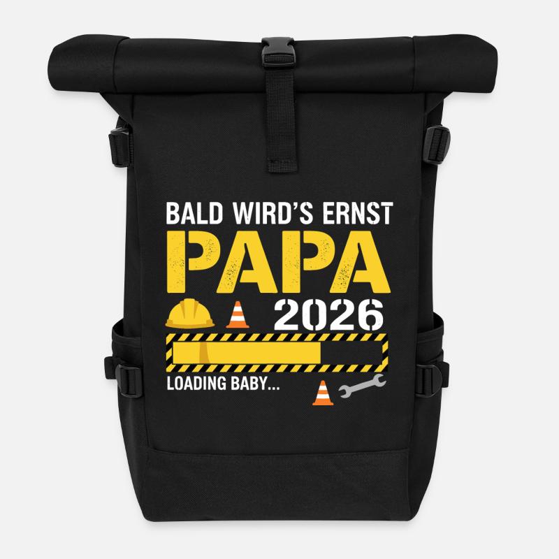 Bald Wird'S Ernst - Papa 2026 Lustiges Geschenk - Rolltop Rucksack - Schwarz