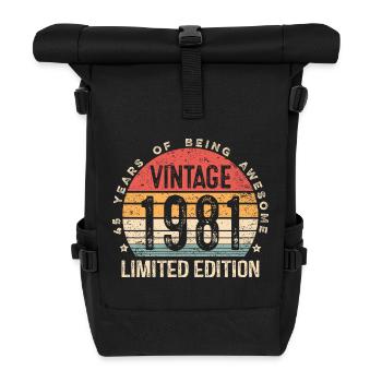 Jahrgang 1981 Limitierte Auflage - Rolltop Rucksack - Schwarz - Vorne