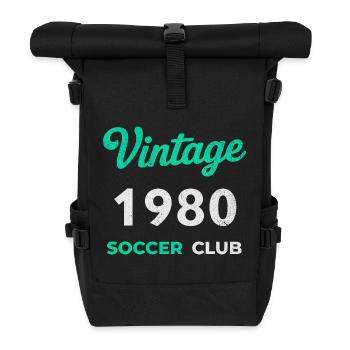 Vintage 1980 – Soccer Club Retro Birth Year - Roll Top Backpack - black - Front
