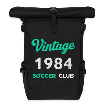 Vintage 1984 – Soccer Club Retro Birth Year - Roll Top Backpack - black - Front