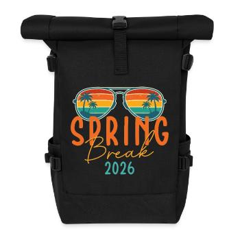 Spring Break 2026 Girls Trip Retro Beach Cruise - Roll Top Backpack - black - Front