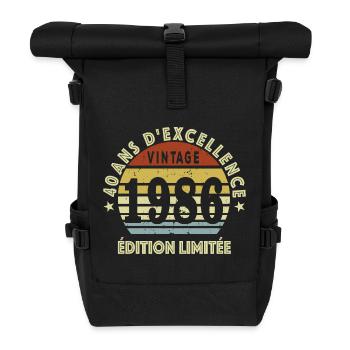 40 Jahre Geburtstagshumor – Geschenk 1986 - Rolltop Rucksack - Schwarz - Vorne