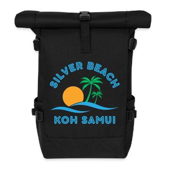 Silver Beach Koh Samui Sonnenuntergang - Rolltop Rucksack - Schwarz - Vorne
