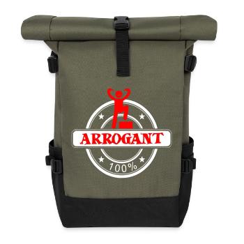 Arrogant 100%: Icône provocante - Sac à dos roll top - olive/noir - Devant