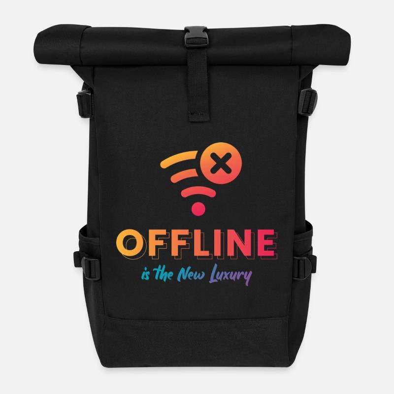 Le hors ligne, c’est le nouveau luxe - Sac à dos roll top - noir