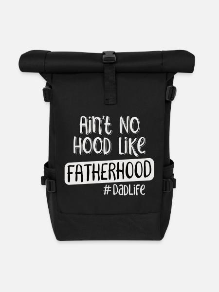 Vater Spruch Fatherhood DadLife - Rolltop Rucksack - Schwarz