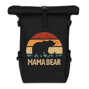 Mama Bear - Muttertag - Vintage Geschenk - Rolltop Rucksack - Schwarz - Vorne