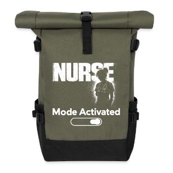 Nurse Mode Activated Shirt Funny Nurse Gift - Roll Top Backpack - olive/black - Front