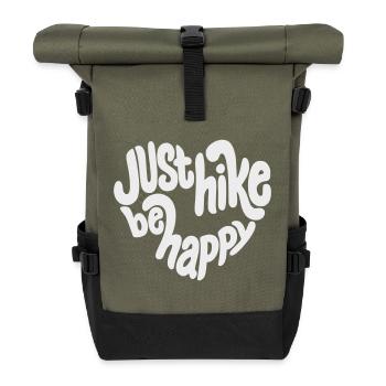 Lettrage Just Hike Be Happy - Sac à dos roll top - olive/noir - Devant