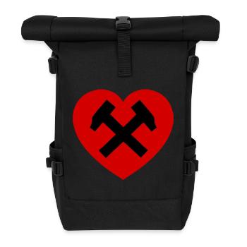 Heart with hammer and sickle - Roll Top Backpack - black - Front