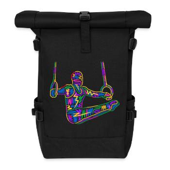 Gymnastics Gymnastics Ring gymnastics colorful Boys Gymnastics - Roll Top Backpack - black - Front