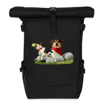 Jack Russel Terrier - Rolltop Rucksack - Schwarz - Vorne