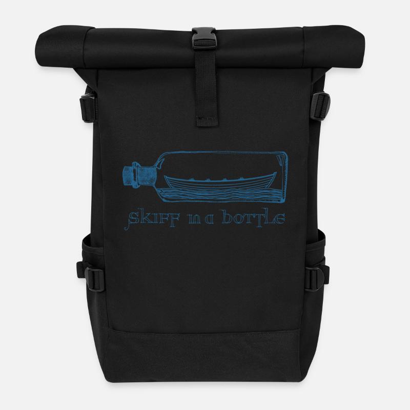 skiff in a bottle - Roll Top Backpack - black