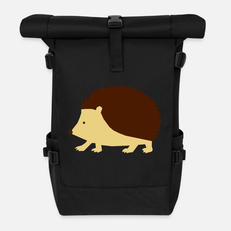 Igel - zackig - Rolltop Rucksack - Schwarz