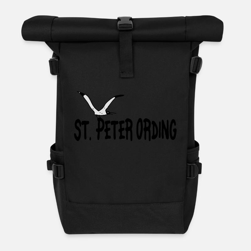 St Peter Ording - Rolltop Rucksack - Schwarz
