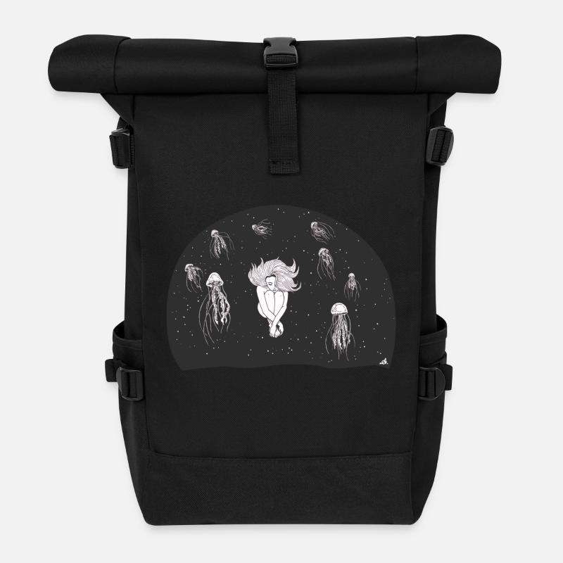 in der Tiefe der Gedanken. - Rolltop Rucksack - Schwarz