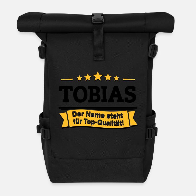 Tobias – Der Name steht für Top-Qualität! - Rolltop Rucksack - Schwarz