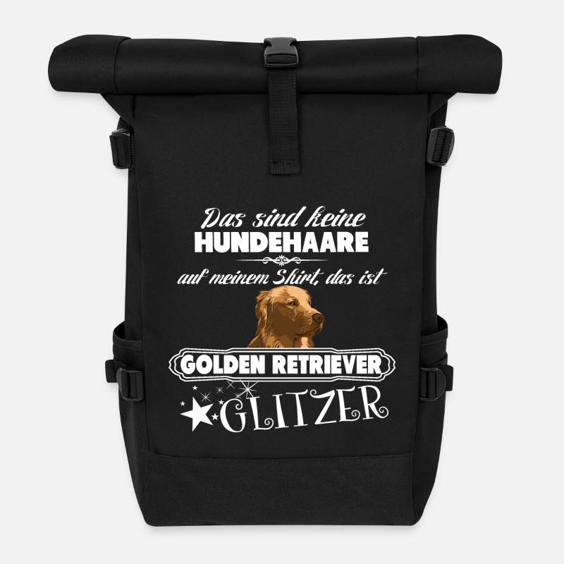 GOLDEN RETRIEVER GLITZER - Rolltop Rucksack - Schwarz