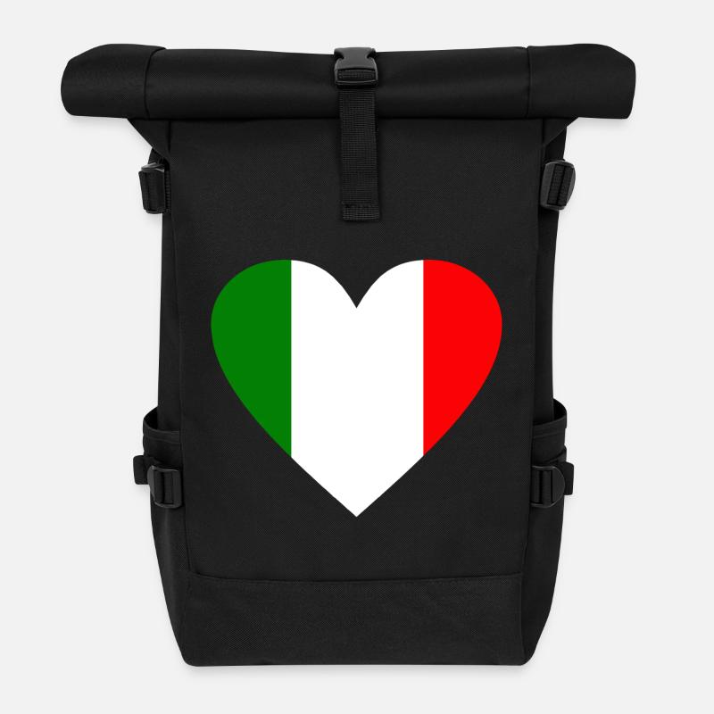 Italie - Sac à dos roll top - noir