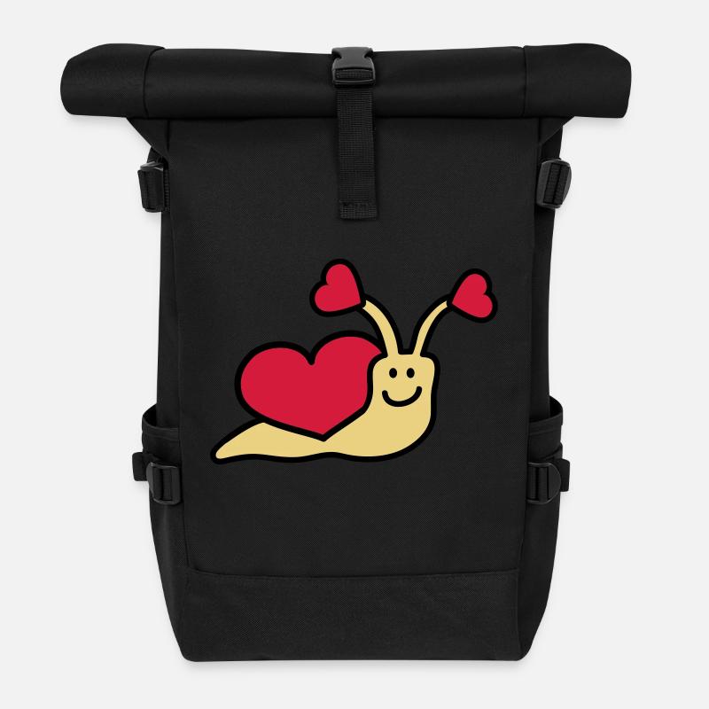 love_snail_3c - Rolltop Rucksack - Schwarz