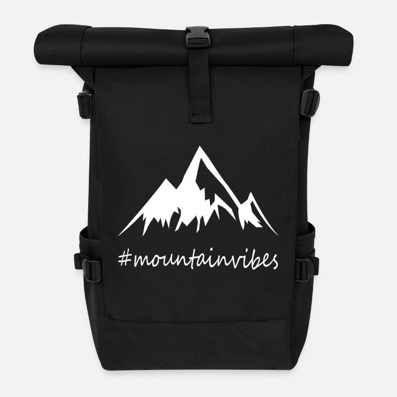 mountains - Rolltop Rucksack - Schwarz