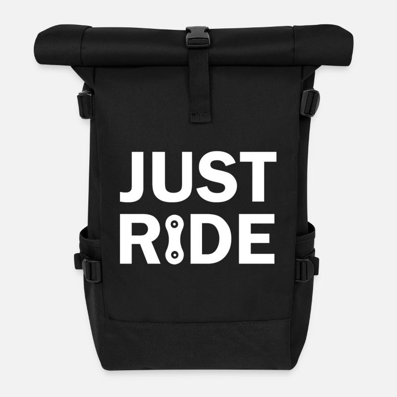 Just Ride Mountainbike cyclist chain - Rolltop Rucksack - Schwarz