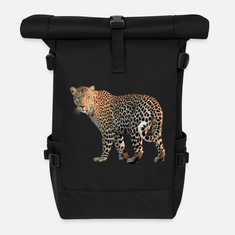 Leopard sehr charismatisch. Geschenkidee - Rolltop Rucksack - Schwarz