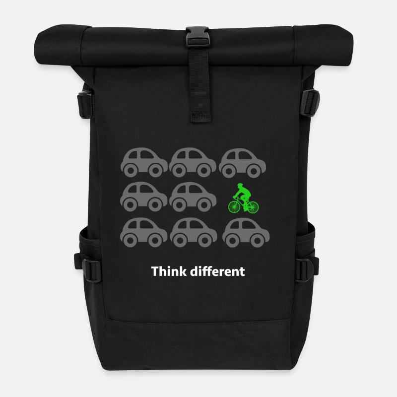 Fahrradfahren - Rolltop Rucksack - Schwarz